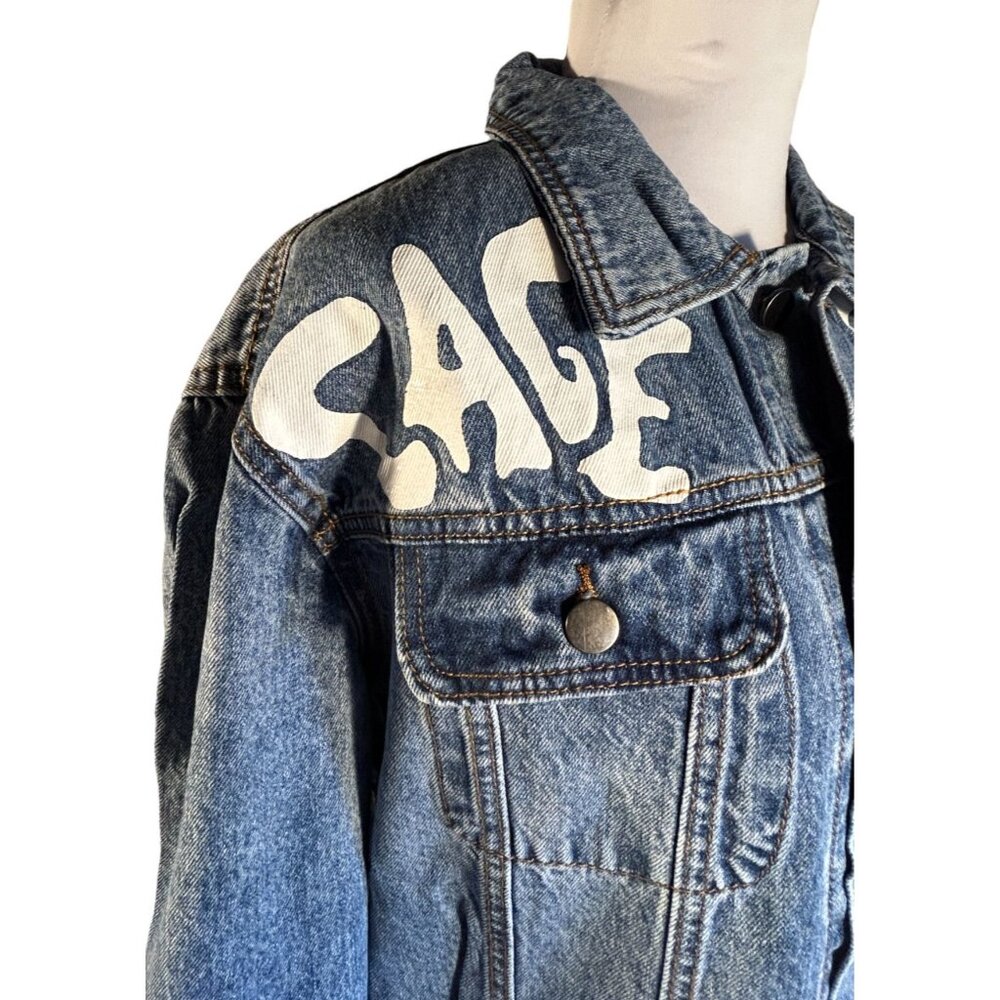 Cage The Elephant Denim Jacket Blue Graphic Art Size Large - Picture 7 of 10